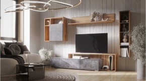 ДАЛЛАС Гостиная (модульная) цемент темный в Челябинске - cheliabinsk.ok-mebel.com | фото