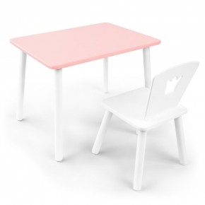 Детский комплект стол и стул «Корона» Rolti Baby (розовый/белый, массив березы/мдф) в Челябинске - cheliabinsk.ok-mebel.com | фото