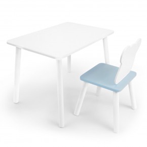 Детский комплект стол и стул «Мишка» Rolti Baby (белый/голубой, массив березы/мдф) в Челябинске - cheliabinsk.ok-mebel.com | фото