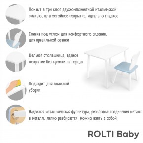 Детский комплект стол и стул «Мишка» Rolti Baby  (голубая столешница/белое сиденье/белые ножки) в Челябинске - cheliabinsk.ok-mebel.com | фото 4