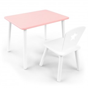 Детский комплект стол и стул «Звезда» Rolti Baby (розовый/белый, массив березы/мдф) в Челябинске - cheliabinsk.ok-mebel.com | фото