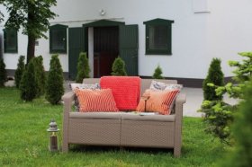 Диван пластиковый Корфу (Corfu love seat) капучино - песок в Челябинске - cheliabinsk.ok-mebel.com | фото 3