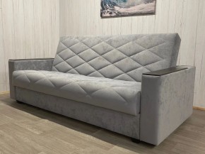 Диван Престиж-15 (НПБ+МДФ) велюр Sensey silver в Челябинске - cheliabinsk.ok-mebel.com | фото 2
