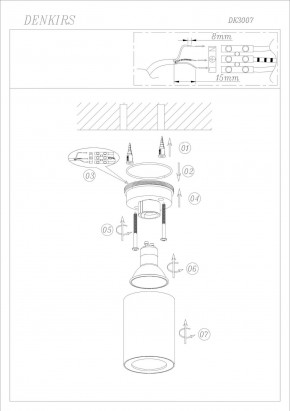 DK3007-WH Накладной светильник влагозащ., IP 44, 15 Вт, GU10, белый, алюминий в Челябинске - cheliabinsk.ok-mebel.com | фото 4