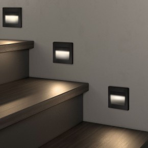 DK3050-BK Светильник встраиваемый в стену, IP 20, LED 3000, 1 Вт, черный пластик в Челябинске - cheliabinsk.ok-mebel.com | фото 3
