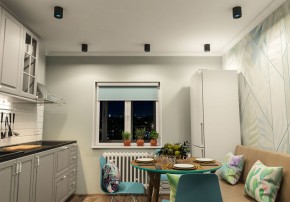 DK3090-BK+CY Светильник накладной IP 20, 10 Вт, GU5.3, LED, черный/голубой, пластик в Челябинске - cheliabinsk.ok-mebel.com | фото 2
