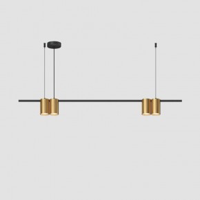 DK4061-BK+SG Подвесной светильник ORBIT, IP20, 4xGU10 LED до 15 Вт, черный + сатинированное золото, алюминий в Челябинске - cheliabinsk.ok-mebel.com | фото