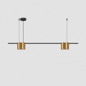 DK4061-BK+SG Подвесной светильник ORBIT, IP20, 4xGU10 LED до 15 Вт, черный + сатинированное золото, алюминий в Челябинске - cheliabinsk.ok-mebel.com | фото 2