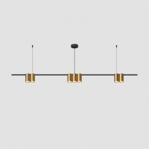 DK4063-BK+SG Подвесной светильник ORBIT, IP20, 7xGU10 LED до 15 Вт, черный + сатинированное золото, алюминий в Челябинске - cheliabinsk.ok-mebel.com | фото