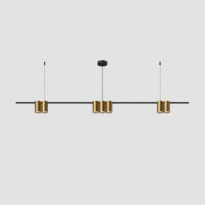 DK4063-BK+SG Подвесной светильник ORBIT, IP20, 7xGU10 LED до 15 Вт, черный + сатинированное золото, алюминий в Челябинске - cheliabinsk.ok-mebel.com | фото 2