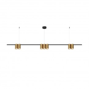 DK4063-BK+SG Подвесной светильник ORBIT, IP20, 7xGU10 LED до 15 Вт, черный + сатинированное золото, алюминий в Челябинске - cheliabinsk.ok-mebel.com | фото 3