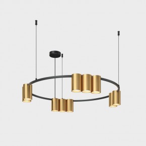 DK4065-BK+SG Подвесной светильник ORBIT , IP20, 10xGU10 LED до 15 Вт, черный + сатинированное золото, алюминий в Челябинске - cheliabinsk.ok-mebel.com | фото