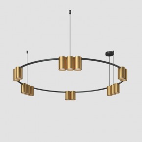 DK4067-BK+SG Подвесной светильник ORBIT, IP20, 15xGU10 LED, до 15 Вт, черный + сатинированное золото, алюминий в Челябинске - cheliabinsk.ok-mebel.com | фото 2