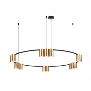DK4067-BK+SG Подвесной светильник ORBIT, IP20, 15xGU10 LED, до 15 Вт, черный + сатинированное золото, алюминий в Челябинске - cheliabinsk.ok-mebel.com | фото 3