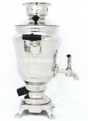 Электрический самовар из латуни никелированный на 1,5 литра форма "Тюльпан" с защитой от выкипания в Челябинске - cheliabinsk.ok-mebel.com | фото 3