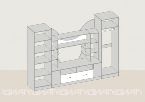 Гостиная Аллегро с 2 шкафами вариант-5 (Ясень светлый/тёмный) в Челябинске - cheliabinsk.ok-mebel.com | фото 2