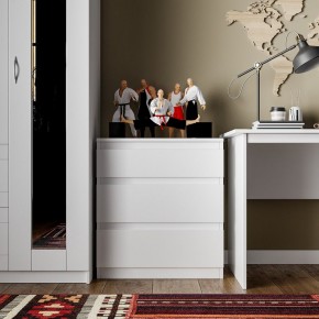 Комод КАСТОР с тремя ящиками, цвет белый в Челябинске - cheliabinsk.ok-mebel.com | фото 3
