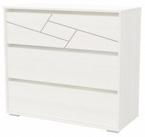 АДЕЛИНА Комод с тремя ящиками (белый рамух) в Челябинске - cheliabinsk.ok-mebel.com | фото