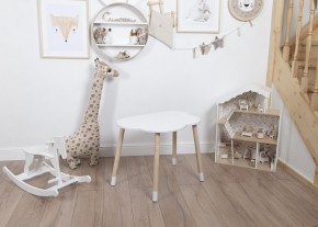 Комплект детский стол ОБЛАЧКО и стул ЗВЕЗДА ROLTI Baby (белая столешница/белое сиденье/береза ножки) в Челябинске - cheliabinsk.ok-mebel.com | фото