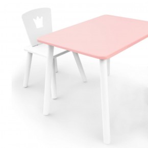Комплект детской мебели стол и стул Корона (Розовый/Белый/Белый) в Челябинске - cheliabinsk.ok-mebel.com | фото