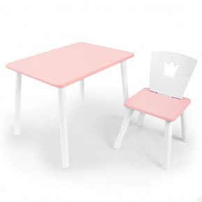 Комплект детской мебели стол и стул Корона (Розовый/Розовый/Белый) в Челябинске - cheliabinsk.ok-mebel.com | фото