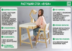 Комплект растущий стол и стул с чехлом 38 попугаев «Вуди» (Белый, Белый, Беж) в Челябинске - cheliabinsk.ok-mebel.com | фото