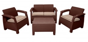 Комплект уличной мебели Yalta Premium Terrace Set (Ялта) шоколадый (+подушки под спину) в Челябинске - cheliabinsk.ok-mebel.com | фото