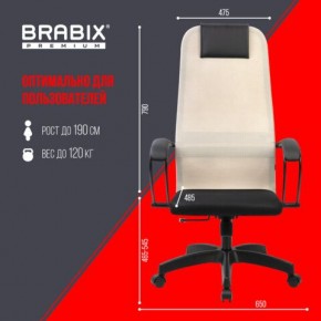 Кресло BRABIX PREMIUM "Ultimate EX-800" пластик, плотная двойная сетка Х2, черное/бежевое, 532916 в Челябинске - cheliabinsk.ok-mebel.com | фото 6