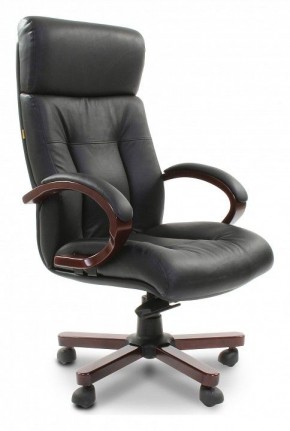 Кресло для руководителя Chairman 421 черный/орех темный, черный в Челябинске - cheliabinsk.ok-mebel.com | фото