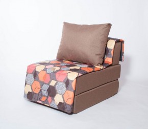 Кресло-кровать бескаркасное Харви (коричневый-геометрия браун) в Челябинске - cheliabinsk.ok-mebel.com | фото 1