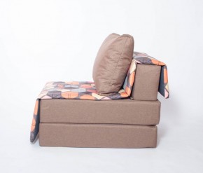 Кресло-кровать бескаркасное Харви (коричневый-геометрия браун) в Челябинске - cheliabinsk.ok-mebel.com | фото 2