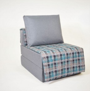 Кресло-кровать бескаркасное Харви (серый-квадро азур) в Челябинске - cheliabinsk.ok-mebel.com | фото