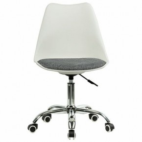 Кресло стул BRABIX "Eames MG-310 CH", хром, пластик белый, ткань серая, 532924 в Челябинске - cheliabinsk.ok-mebel.com | фото