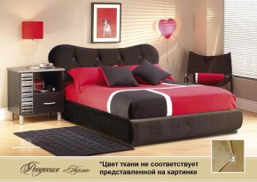 Кровать 1400 Феодосия со стразами в к/з "Классик 307 коричневый" серия Норма (+основание на опорах) в Челябинске - cheliabinsk.ok-mebel.com | фото