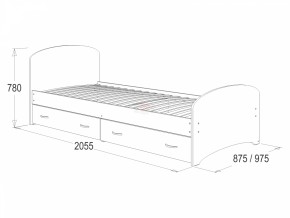 Кровать-6 одинарная с 2-мя ящиками (800*2000) в Челябинске - cheliabinsk.ok-mebel.com | фото 2