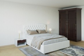 Кровать Берлин с ПМ 1600 (экокожа белая) в Челябинске - cheliabinsk.ok-mebel.com | фото 2