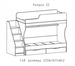 КАПРИЗ-22 Кровать двухъярусная 800 настил ЛДСП в Челябинске - cheliabinsk.ok-mebel.com | фото 2