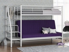 Кровать двухъярусная с диваном "Мадлен-3" (Белый/Фиолетовы) в Челябинске - cheliabinsk.ok-mebel.com | фото