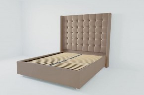 Кровать Венеция ЛЮКС с ортопедическим основанием 1600 (велюр серый) в Челябинске - cheliabinsk.ok-mebel.com | фото 2