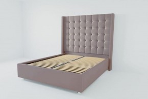 Кровать Венеция ЛЮКС с ортопедическим основанием 1800 (велюр темно-серый) в Челябинске - cheliabinsk.ok-mebel.com | фото 2