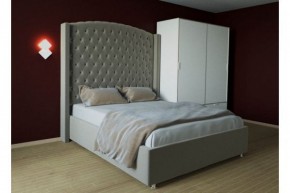 Кровать Версаль ЛЮКС с ПМ 1400 (велюр серый) в Челябинске - cheliabinsk.ok-mebel.com | фото