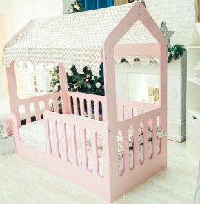 Кровать-домик без ящика 800*1600 (Розовый) в Челябинске - cheliabinsk.ok-mebel.com | фото