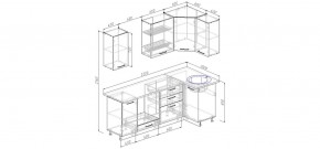 Кухня угловая Антрацит 2200х1000 (Стол. 38мм) в Челябинске - cheliabinsk.ok-mebel.com | фото 2