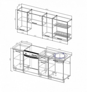 Кухонный гарнитур Антрацит 2000 (Стол. 26мм) в Челябинске - cheliabinsk.ok-mebel.com | фото 2