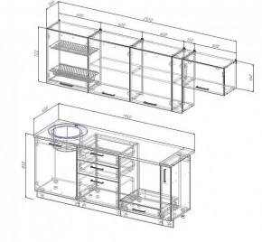 Кухонный гарнитур Антрацит 2550 (Стол. 38мм) в Челябинске - cheliabinsk.ok-mebel.com | фото 3