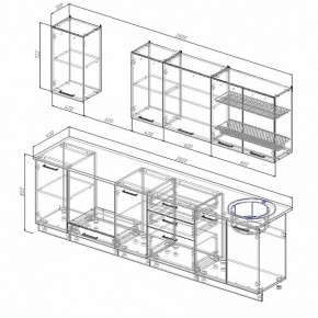 Кухонный гарнитур Антрацит 2800 (Стол. 26мм) в Челябинске - cheliabinsk.ok-mebel.com | фото 2