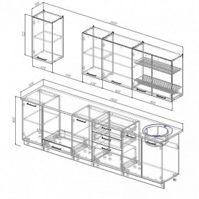 Кухонный гарнитур Антрацит 2800 (Стол. 38мм) в Челябинске - cheliabinsk.ok-mebel.com | фото 3