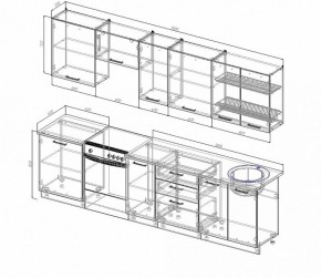 Кухонный гарнитур Антрацит 3000 (Стол. 26мм) в Челябинске - cheliabinsk.ok-mebel.com | фото 2