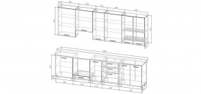 Кухонный гарнитур Меренга 3000 h950 (Стол. 38мм) в Челябинске - cheliabinsk.ok-mebel.com | фото 2