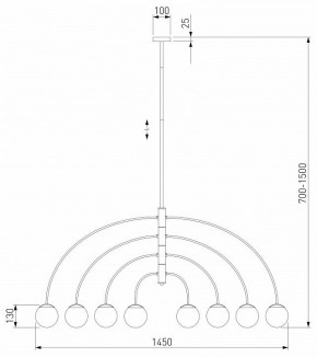 Люстра на штанге Eurosvet Cenacolo 30179/8 черный в Челябинске - cheliabinsk.ok-mebel.com | фото 2